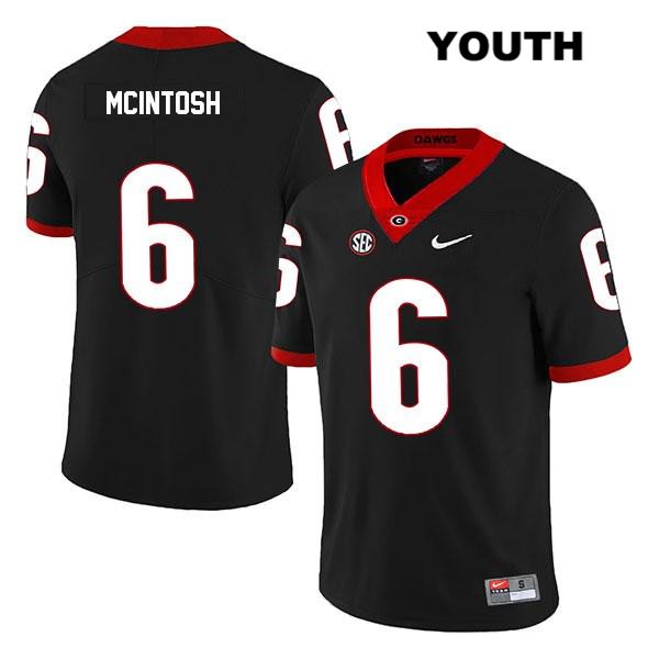 Georgia Bulldogs Youth Kenny McIntosh #6 NCAA Legend Authentic Black Nike Stitched College Football Jersey PSC6056JI